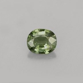 Zafiro verde natural de 0,89 ct, corte óvalo, VS