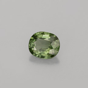 Zafiro verde natural de 0,89 ct, corte óvalo, VS