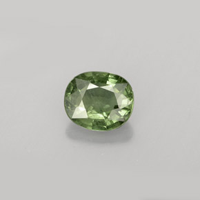 Zafiro verde natural de 0,84 ct, corte óvalo, VS