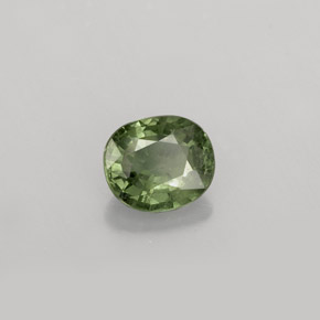 Zafiro verde natural de 0,84 ct, corte óvalo, VS