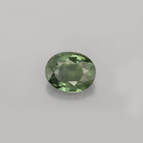 Zafiro verde natural de 0,79 ct, corte óvalo, VS
