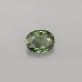 Zafiro verde natural de 0,79 ct, corte óvalo, VS