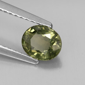 Zafiro verde natural de 0,86 ct, corte óvalo, VS