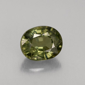 Zafiro verde natural de 0,96 ct, corte óvalo, VS