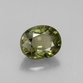 Zafiro verde natural de 0,96 ct, corte óvalo, VS