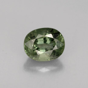 Zafiro verde natural de 0,94 ct, corte óvalo, VS