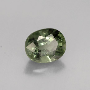 Zafiro verde natural de 0,94 ct, corte óvalo, VS