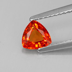 Zafiro naranja natural de 0,65 ct, trillón, VVS-VS