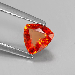Zafiro naranja natural de 0,65 ct, trillón, VVS-VS