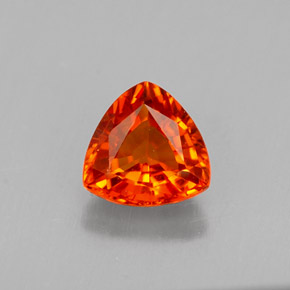 Zafiro naranja natural de 0,78 ct, trillón, VVS-VS