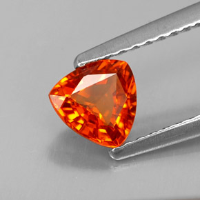 Zafiro naranja natural de 0,78 ct, trillón, VVS-VS