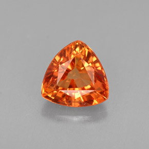 Zafiro naranja natural de 0,91 ct, trillón, VVS-VS