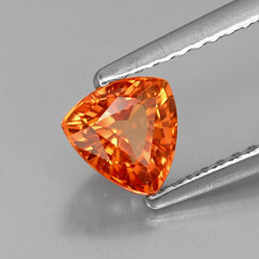 Zafiro naranja natural de 0,91 ct, trillón, VVS-VS