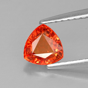 Zafiro naranja natural de 0,90 ct, trillón, VVS-VS
