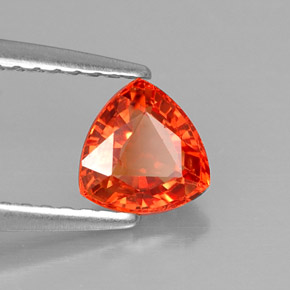 Zafiro naranja natural de 0,90 ct, trillón, VVS-VS