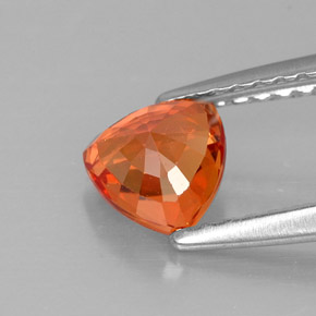 Zafiro naranja natural de 0,90 ct, trillón, VVS-VS