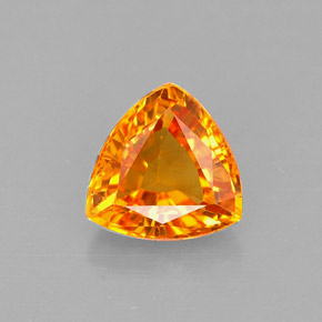 Zafiro naranja natural de 0,88 ct, trillón, VVS-VS
