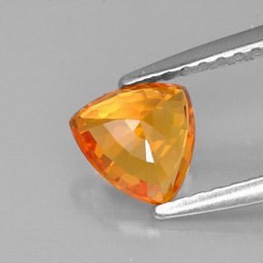 Zafiro naranja natural de 0,88 ct, trillón, VVS-VS
