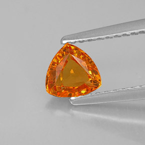 Zafiro naranja natural de 0,83 ct, trillón, VVS-VS