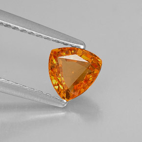 Zafiro naranja natural de 0,83 ct, trillón, VVS-VS