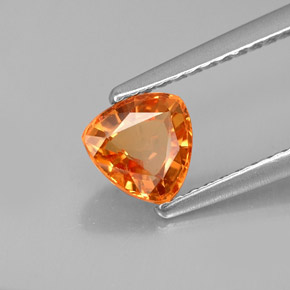 Zafiro naranja natural de 0,88 ct, trillón, VVS-VS