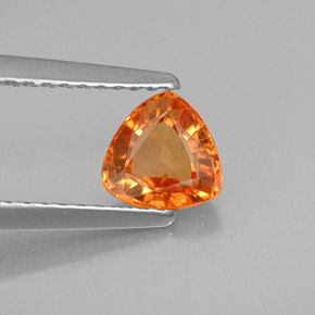 Zafiro naranja natural de 0,88 ct, trillón, VVS-VS