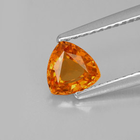 Zafiro naranja natural de 0,77 ct, trillón, VVS-VS