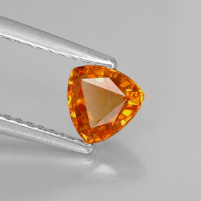 Zafiro naranja natural de 0,77 ct, trillón, VVS-VS