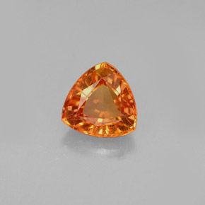 Zafiro naranja natural de 0,77 ct, trillón, VVS-VS