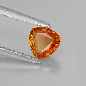 Zafiro naranja natural de 0,84 ct, trillón, VVS-VS