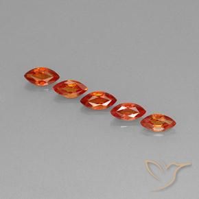Gemas de Zafiro Naranja medio natural de 2.58 ct, Marquesa, VVS-VS