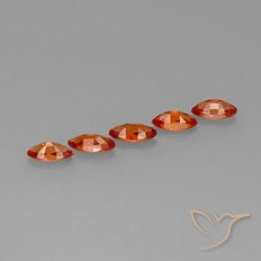 Gemas de Zafiro Naranja medio natural de 2.58 ct, Marquesa, VVS-VS
