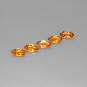 Gemas de zafiro naranja natural de 2,76 ct, marquesa, VVS-VS