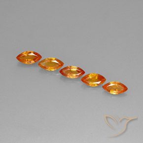 Gemas de Zafiro Ámbar naranja natural de 3.69 ct, Marquesa, VVS-VS