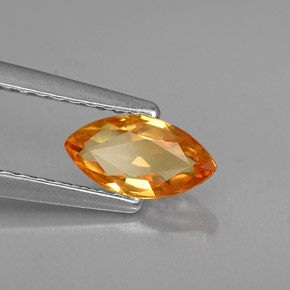 Zafiro amarillo natural de 0,79 ct, marquesa, VVS-VS