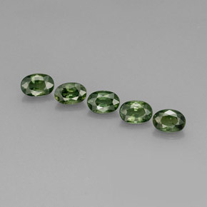 Gemas de zafiro verde natural de  ct, corte óvalo, VVS-VS