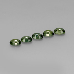 Gemas de zafiro verde natural de  ct, corte óvalo, VVS-VS