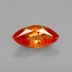 Zafiro naranja natural de 0,97 ct, marquesa, VVS