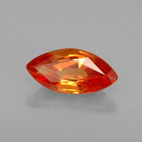 Zafiro naranja natural de 0,97 ct, marquesa, VVS
