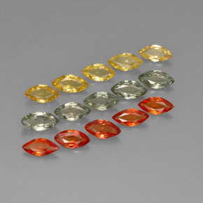 Gemas de zafiro multicolor natural de  ct, marquesa, VVS-VS