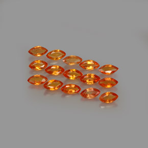 Gemas de zafiro naranja natural de  ct, marquesa, VVS-VS