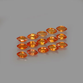 Gemas de zafiro naranja natural de  ct, marquesa, VVS-VS