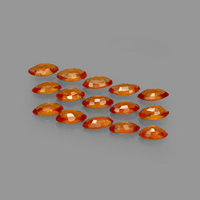 Gemas de zafiro naranja natural de  ct, marquesa, VVS-VS