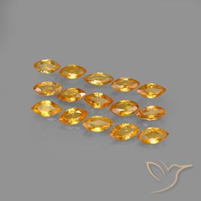 Gemas de Zafiro Naranja miel natural de 4.19 ct, Marquesa, VVS-VS