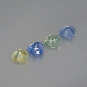 Gemas de zafiro multicolor natural de  ct, forma de corazón, VVS-VS