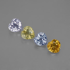 Gemas de zafiro multicolor natural de  ct, forma de corazón, VVS-VS