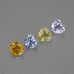 Gemas de zafiro multicolor natural de  ct, forma de corazón, VVS-VS