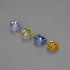 Gemas de zafiro multicolor natural de  ct, forma de corazón, VVS-VS