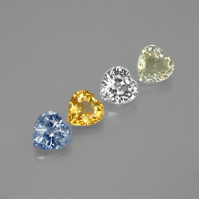 Gemas de zafiro multicolor natural de 1,41 ct, forma de corazón, VVS-VS