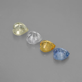 Gemas de zafiro multicolor natural de 1,41 ct, forma de corazón, VVS-VS